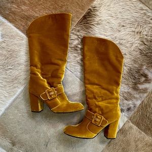 Chie Mihara Velour Ocre Guru Boots